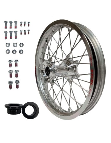 REX WHEELS (EXCEL) PROMOCJA KOMPLETNE KOŁO TYLNE 18 CALI 18-2,15 YAMAHA YZF 250/450 ' 09-, SREBRNA OBRĘCZ / SREBRNA PIASTA /