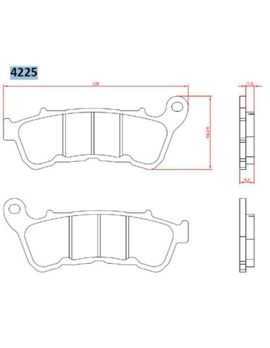 BRENTA KLOCKI HAMULCOWE KH640 SPIEK METALICZNY (ZŁOTE) HARLEY-DAVIDSON XL883/XL1200 '14-, PRZÓD (FT 4225)