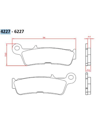 BRENTA KLOCKI HAMULCOWE SPIEK METALICZNY (ZŁOTE) YAMAHA YZ 450 '20-, PRZÓD (FT 4227)