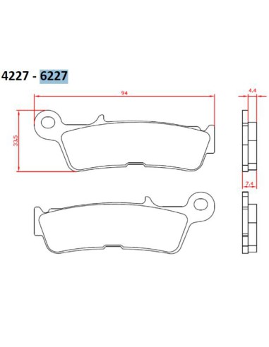 BRENTA KLOCKI HAMULCOWE SPIEK METALICZNY (ZŁOTE) OFF ROAD YAMAHA YZ 450 '20-, PRZÓD (FT 6227)