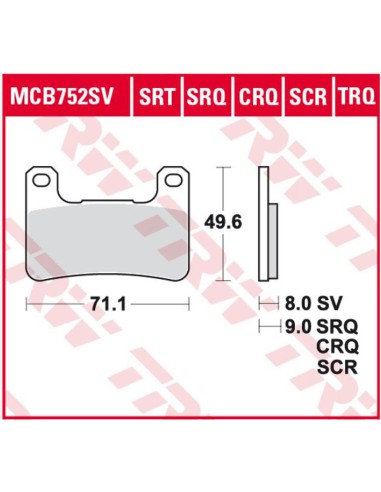 TRW LUCAS LUCAS KLOCKI HAMULCOWE KH379 SPIEK METALICZNY SINTER RACING (WYCZYNOWE NA TOR) (ZASTĘPUJE MCB752SRQ)