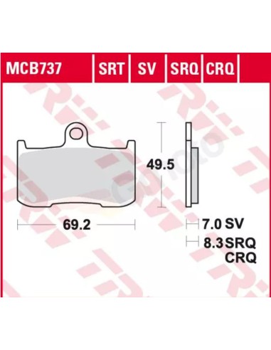 TRW LUCAS KLOCKI HAMULCOWE KH347 SPIEK METALICZNY SINTER RACING KAWASAKI Z 800 13-17, Z 900 17-21, Z 1000 03-06, SUZUKI GSX 750