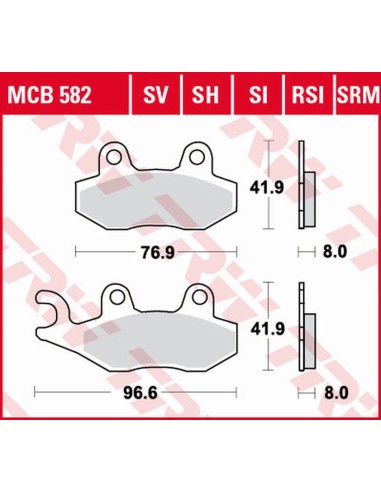 TRW LUCAS KLOCKI HAMULCOWE KH135 KH214 SINTER STREET APRILIA SX 125 18-, HONDA NSR 150 02-, KAWASAKI KLX 125 10-13, KDX 250