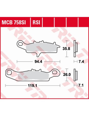 TRW LUCAS KLOCKI HAMULCOWE KH342 SINTER OFFROAD KAWASAKI KFX 450 / 700 04-14, KVF 700 04-06, PRZÓD