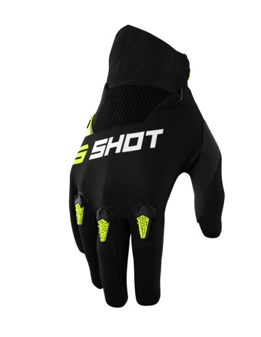 SHOT RACING WYPRZEDAŻ RĘKAWICE MOTO DEVO NEON YELLOW KOLOR CZARNY/ŻÓŁTY NEON ROZMIAR 10