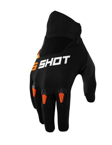 SHOT RACING WYPRZEDAŻ RĘKAWICE MOTO DEVO ORANGE KOLOR CZARNY/POMARAŃCZOWY ROZMIAR 09