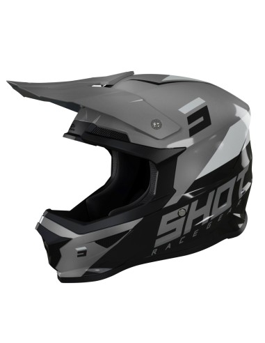 SHOT RACING WYPRZEDAŻ KASK MOTO FURIOUS CHASE BLACK GREY GLOSSY KOLOR CZARNY/SZARY ROZMIAR M