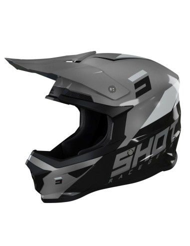 SHOT RACING WYPRZEDAŻ KASK MOTO FURIOUS CHASE BLACK GREY GLOSSY KOLOR CZARNY/SZARY ROZMIAR L