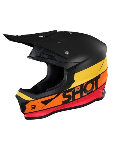 SHOT RACING WYPRZEDAŻ KASK MOTO FURIOUS STORY ORANGE MATT KOLOR POMARAŃCZOWY MAT/CZARNY ROZMIAR M