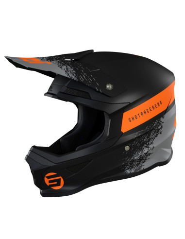 SHOT RACING WYPRZEDAŻ KASK MOTO FURIOUS ROLL BLACK ORANGE MATT KOLOR CZARNY/SZARY/POMARAŃCZOWY ROZMIAR M