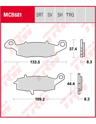 TRW LUCAS KLOCKI HAMULCOWE KH231 SINTER RACING KAWASAKI ER6 06-16, VERSYS 650 07-14, Z 750, 04-06, ZR7 99-04, W 800 '11-, GPZ