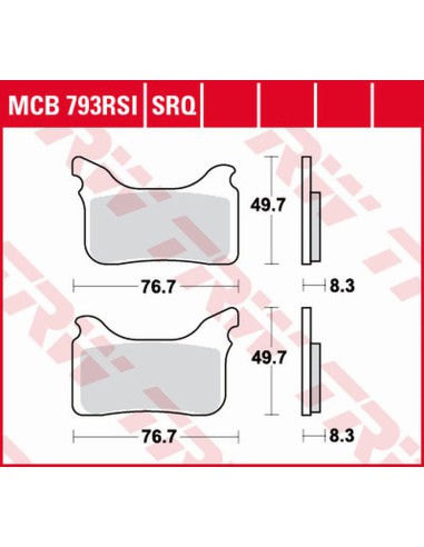 TRW LUCAS KLOCKI HAMULCOWE KH405 KTM SUPERMOTO SMR 450 04-14, SUPERMOTO SMR 525 04-05, SUPERMOTO SMR 560 06-07, HUSABERG