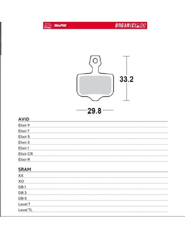 MOTO-MASTER WYPRZEDAŻ BIKE PRO KLOCKI HAMULCOWE ROWEROWE ORGANICZNE PRO PASUJE DO AVID ELIXIR 9 / 7 / 5 / 3 / 1 / CR / R, SRAM