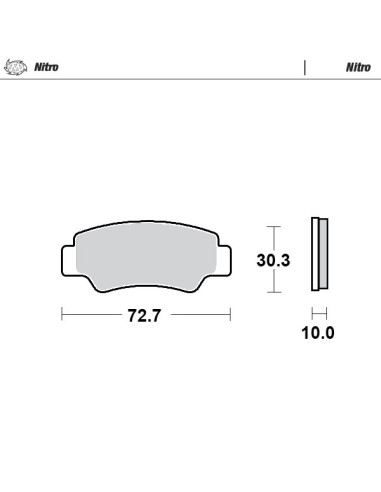 MOTO-MASTER KLOCKI HAMULCOWE SINTER METAL ENDURO: 21 (NITRO) TYŁ CF MOTO C-FORCE 450 / 520 / 625 / 850, Z-FORCE 550 / 800 / 1000