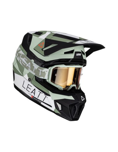 LEATT KASK MOTO 7.5 V23 (+ GOGLE VELOCITY 4.5 IRIZ GRATIS) HELMET KIT CACTUS KOLOR CZARNY/ZIELONY ROZMIAR S (55-56 cm)