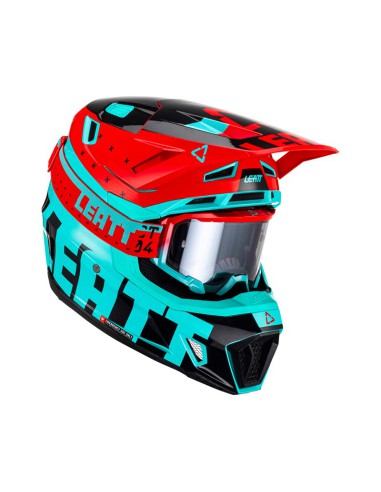 LEATT KASK MOTO 7.5 V23 (+ GOGLE VELOCITY 4.5 IRIZ GRATIS) HELMET KIT FUEL KOLOR GRANATOWY/CZERWONY/NIEBIESKI ROZMIAR L (59-60