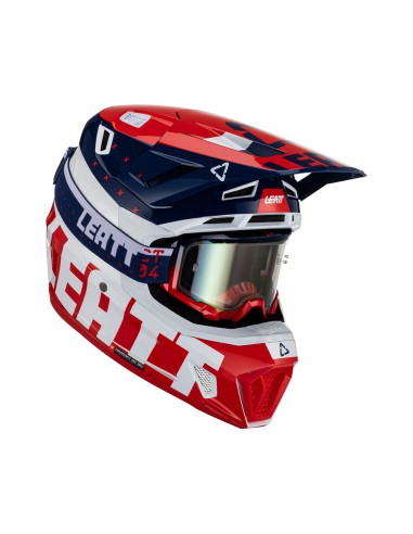 LEATT KASK MOTO 7.5 V23 (+ GOGLE VELOCITY 4.5 IRIZ GRATIS) HELMET KIT ROYAL KOLOR GRANATOWY/CZERWONY/BIAŁY ROZMIAR L (59-60 cm)