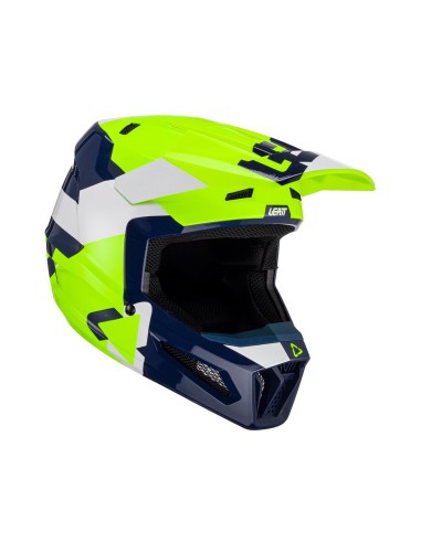 LEATT KASK MOTO 2.5 V23 HELMET LIME KOLOR ŻÓŁTY FLUO/GRANATOWY/BIAŁY ROZMIAR S (55-56 cm)