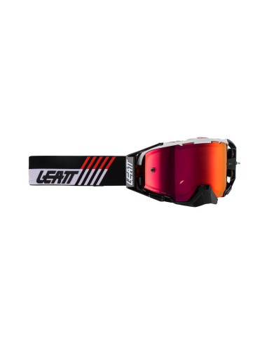 LEATT GOGLE VELOCITY 6.5 IRIZ GOGGLE WHITE RED 28% - KOLOR CZARNY/BIAŁY SZYBKA LUSTRZANA CZERWONA