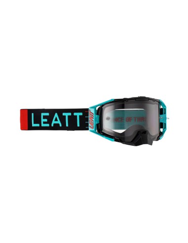 LEATT GOGLE VELOCITY 6.5 GOGGLE FUEL LIGHT GREY 58% - KOLOR CZARNY/NIEBIESKI SZYBKA DYMIONE LUSTRO SZARA