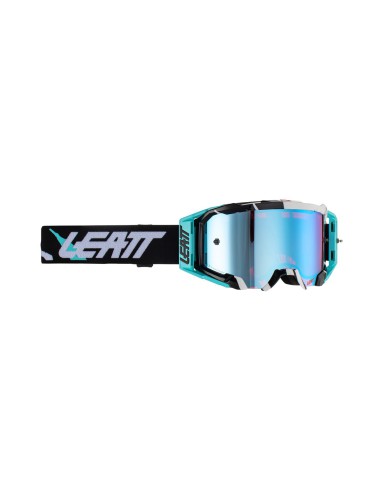 LEATT GOGLE VELOCITY 5.5 IRIZ GOGGLE ACID TIGER BLUE UC 26% - KOLOR CZARNY/BIAŁY/NIEBIESKI SZYBKA LUSTRZANA NIEBIESKA/RÓŻOWA