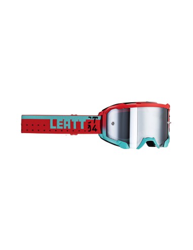 LEATT GOGLE VELOCITY 4.5 IRIZ GOGGLE FUEL SILVER 50% - KOLOR NIEBIESKI/CZERWONY SZYBKA LUSTRZANA SREBRNA