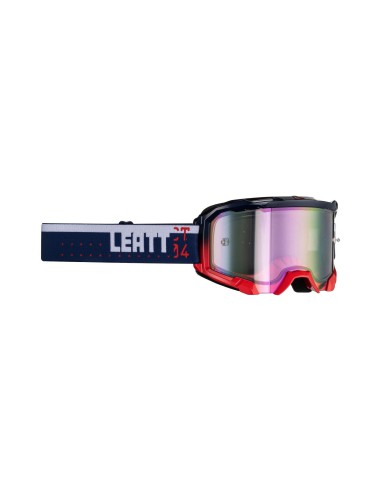 LEATT GOGLE VELOCITY 4.5 IRIZ GOGGLE ROYAL PURPLE 78% - KOLOR GRANATOWY/CZERWONY/BIAŁY SZYBKA LUSTRZANA FIOLETOWA