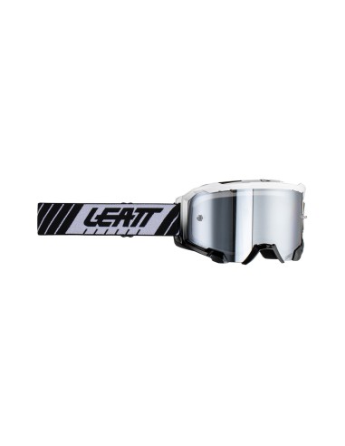 LEATT GOGLE VELOCITY 4.5 IRIZ GOGGLE WHITE SILVER 50% - KOLOR CZARNY/BIAŁY SZYBKA LUSTRZANA SREBRNA