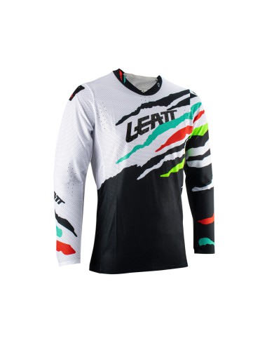 LEATT KOSZULKA MOTO 5.5 ULTRAWELD JERSEY TIGER KOLOR BIAŁY/CZARNY/ZIELONY/CZERWONY ROZMIAR S