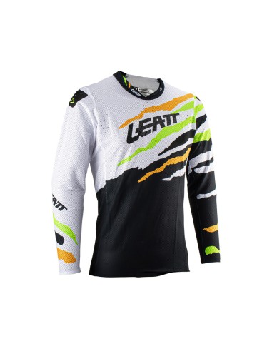 LEATT KOSZULKA MOTO 5.5 ULTRAWELD JERSEY CITRUS TIGER KOLOR BIAŁY/CZARNY/POMARAŃCZOWY/ZIELONY FLUO ROZMIAR M