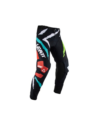 LEATT SPODNIE MOTO 5.5 I.K.S PANT TIGER KOLOR CZARNY/BIAŁY/ZIELONY/CZERWONY ROZMIAR S