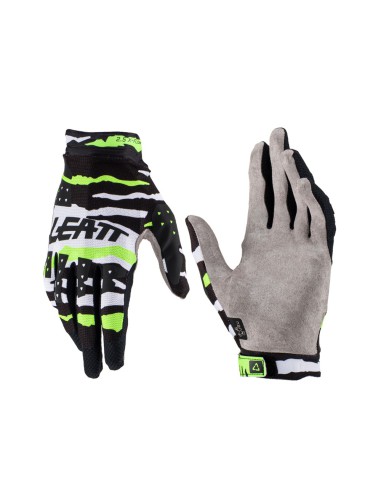 LEATT RĘKAWICE MOTO 2.5 X-FLOW GLOVE TIGER KOLOR CZARNY/BIAŁY/ZIELONY FLUO ROZMIAR S