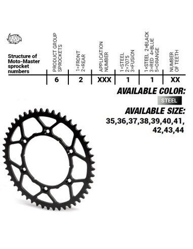 MOTO-MASTER ZĘBATKA TYLNA STALOWA ULTRALIGHT 4644 41 (464441) KTM SX 50/SX 50 MINI '14- , SX-E5 E-BIKE '19-, GASGAS MC 50 MC-E