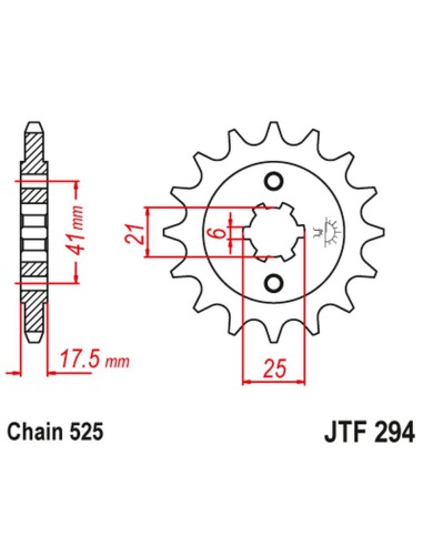 JT ZĘBATKA PRZEDNIA 284 14 HONDA XBR 500 '87-'91 (28414JT) (ŁAŃC. 525) (-1)