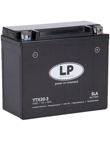 LANDPORT AKUMULATOR YTX20-3 (MS LTX20-3) (YB18L-A/YTX20L-BS) 12V 20AH (175X87X155MM) (310A) SLA BEZOBSŁUGOWY - ZALANY (4)