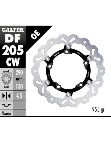 GALFER TARCZA HAMULCOWA PŁYWAJĄCA PRZÓD 290MM KAWASAKI NINJA 125 19- , NINJA 300R (ABS) 13-, VERSIS X 300 17-, Z125/250/300 15-