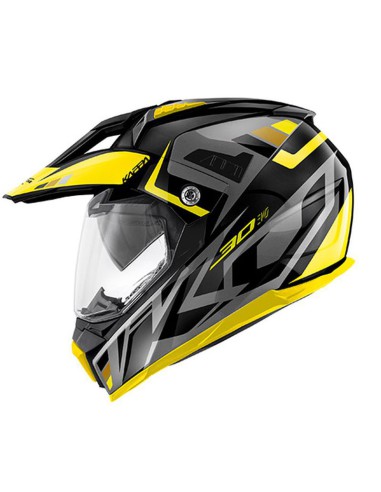 KAPPA KASK KV30 EVO GRAYER DUAL OFF ROAD Z SZYBĄ I BLENDĄ KOLOR CZARNY MAT/SZARY/ŻÓŁTY ROZM. L/60 ( HOMOLOGACJA ECE 22R06 )