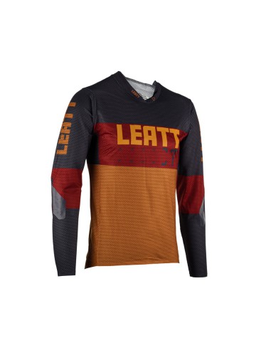 LEATT KOSZULKA ROWEROWA MTB GRAVITY 4.0 JERSEY SUEDE KOLOR RDZAWY/CZARNY/BORDOWY ROZMIAR S