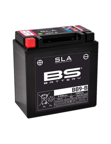 BS AKUMULATOR BB9-B (FA) 12V (YB9-B) 9AH 135X75X139 BEZOBSŁUGOWY - ZALANY (120A) (6)