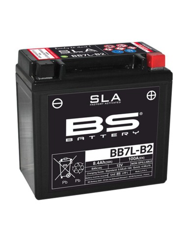 BS AKUMULATOR BB7L-B2 (FA) (YB7-B2) 12V 8AH 135X75X133 BEZOBSŁUGOWY - ZALANY (100A) (6)