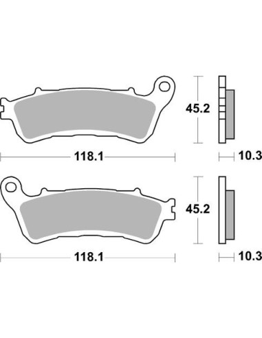 SBS KLOCKI HAMULCOWE KH388/2 STREET PERFORMANCE (EXCEL) SINTER KOLOR ZŁOTY HONDA GL 1800 GOLDWING '18-'21 - TYŁ