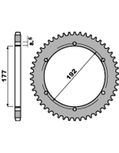 PBR ZĘBATKA TYLNA 223 48 C45 HUSQVARNA WR 250 '83-'84, WR/CR 250 '80, WR 350 '81-'88, WR/CR 400 '81-'89, CR 400/430 '81-'83