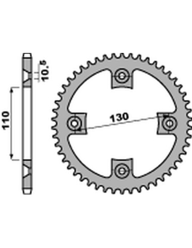 PBR ZĘBATKA TYLNA 4303 42 C45 HONDA TRX 200 '91-'97, TRX 400 '99-'14 (JTR1350.42) (ŁAŃC. 520)