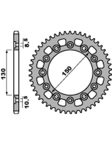 PBR ZĘBATKA TYLNA 4309 42 C45 HONDA XL600/XL500/NX650/XR600/FX650 (JTR245/3.42) (ŁAŃC. 520)