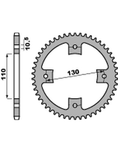 PBR ZĘBATKA TYLNA 4355 48 C45 HONDA TRX 90 '93-'19, TRX 125 '85-'88 (JTR1355.48) (ŁAŃC.428) (STD.-2)