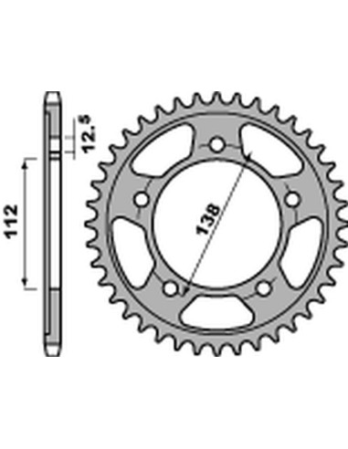 PBR ZĘBATKA TYLNA 4357 45 C45 HONDA CBR 600F '97-'12 (JTR1304.45) (ŁAŃC. 525) (STD.+1)