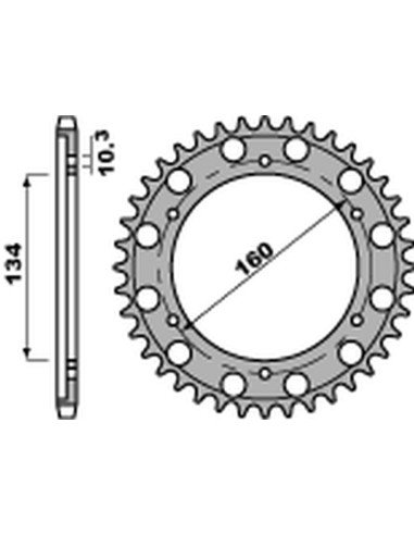 PBR ZĘBATKA TYLNA 4399 41 C45 HONDA CBR 1000 RR '04-'16, VTR 1000 SP1/SP2 '00-'06 (JTR1306.41) (ŁAŃC. 530)