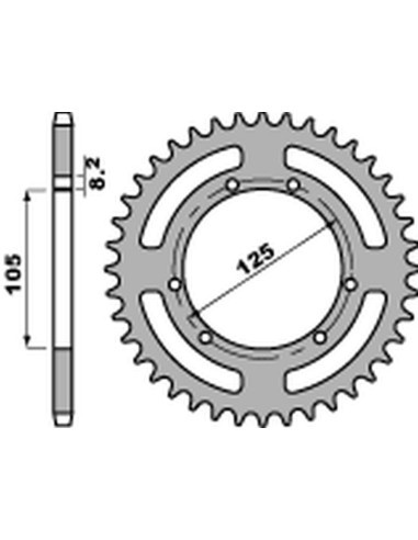 PBR ZĘBATKA TYLNA 4402 56 F DERBI 50 /APRILIA RX 50 / GILERA 50 (JTR1131.56) (ŁAŃC. 420) (STD.+3)