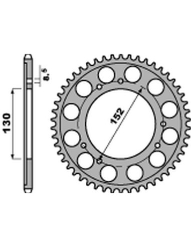 PBR ZĘBATKA TYLNA 4424 43 C45 CAGIVA NAVIGATOR 1000 '01-'05, GRAN CANYON 900 '00-'01 (ŁAŃC. 525) (JTR-BRAK)