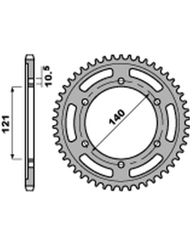 PBR ZĘBATKA TYLNA 4433 41 C45 CAGIVA 650 RAPTOR/V RAPTOR '01-'07 (ŁAŃC.525) (STD.-4) (JTR-BRAK)